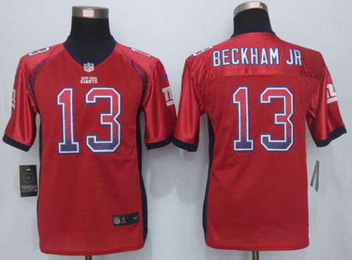 Nike Giants #13 Odell Beckham Jr Red Alternate Youth Stitched NFL Elite Drift Fashion Jersey